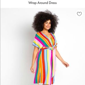 NWOT, Eloquii, striped wrap around dress. Size 22